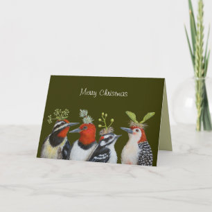 Woodpecker kerstkaart feestdagen kaart