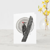Woodpecker Mandala Folded Note Card Kaart (Gele Bloem)