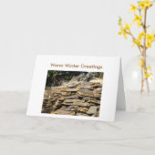 Woodpile, Warm Winter Greetings Kaart (Gele Bloem)