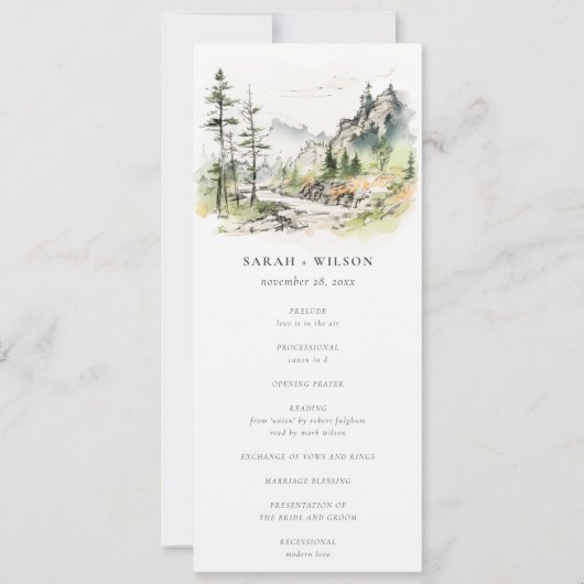 Woods Mountain Landscape Sketch Programme de maria (Devant)