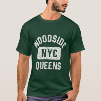 Woodside Queens NYC Gym Stijl Opgemaakt Wit fri T-shirt