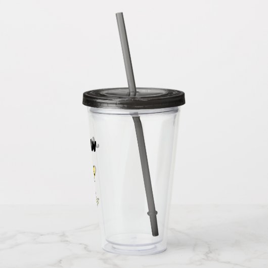 Woodstock Classic Design Pattern | Jouw namen toev Acryl Drinkbeker (Links)