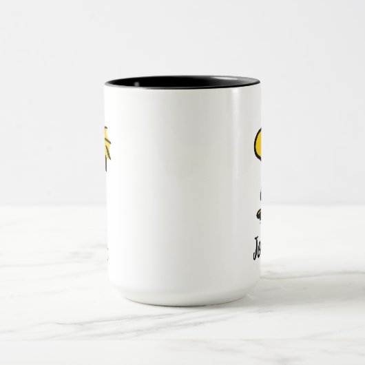 Woodstock Cool Sunbril Pattern | Jouw namen toevoe Mok (Midden)