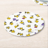 Woodstock Fun Pattern Ronde Kartonnen Onderzetter (Gebogen)