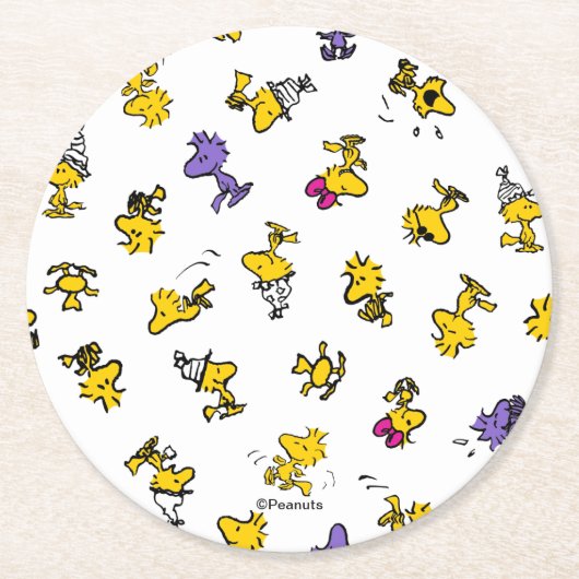 Woodstock Fun Pattern Ronde Kartonnen Onderzetter (Voorkant)