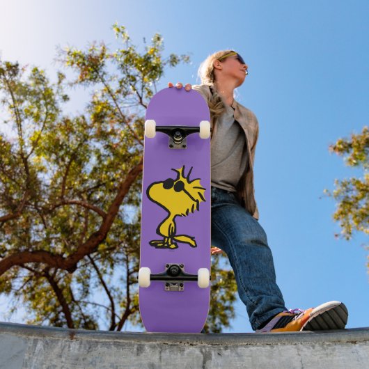 Woodstock in zonnebril skateboard (Buiten 1)