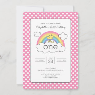 Woodstock Rainbow First Birthday Kaart