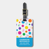 Woodstock Rainbow Polka Dot Pattern Bagagelabel (Voorkant verticaal)