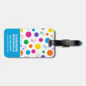 Woodstock Rainbow Polka Dot Pattern Bagagelabel (Achterkant horizontaal)