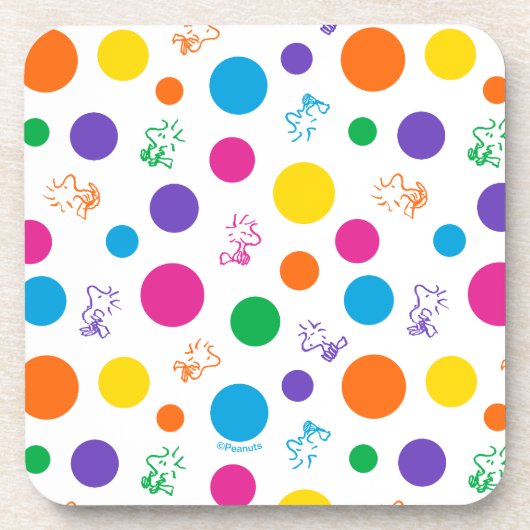 Woodstock Rainbow Polka Dot Pattern Bier Onderzetter (Voorkant)