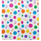 Woodstock Rainbow Polka Dot Pattern Douchegordijn (Voorkant)