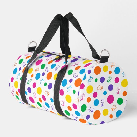 Woodstock Rainbow Polka Dot Pattern Plunjezak (Linkerhoek)