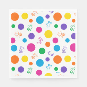 Woodstock Rainbow Polka Dot Pattern Servet