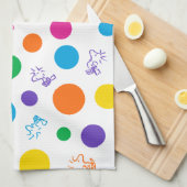 Woodstock Rainbow Polka Dot Pattern Theedoek (Quarter Fold)