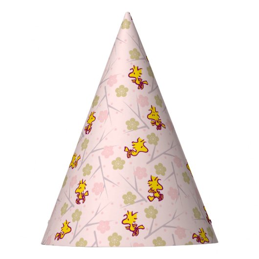 Woodstock Roze Cherry Blossom Pattern Feesthoedjes (Voorkant)
