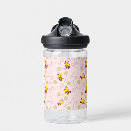 Woodstock Roze Cherry Blossom Pattern Waterfles (Voorkant)