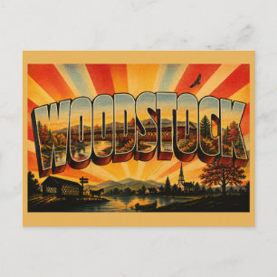 Woodstock VT Overdekte Brug Rivier Bos Kunst Briefkaart