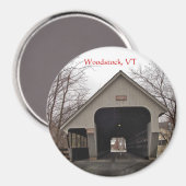 Woodstock, VT, overdekte brugmagneet Magneet (Voorkant / Achterkant)
