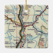 Woodsville NH Map Keramisch Ornament (Achterkant)