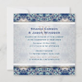 Woodsy Boho Folk Navy BlueMonogram Invitation (Dos)