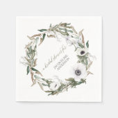 Woodsy Foliage Bloemen BOHO Krans Anemoon Rustiek Servetten (Voorkant)