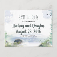 Woodsy Mountains Lake Adventure Save the Date