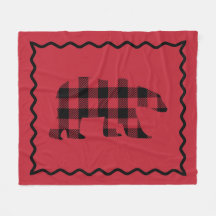 Woodsy Red en Black Pset Fleece Blanket