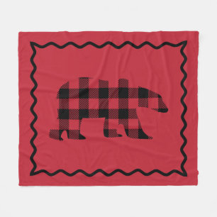 Woodsy Red en Black Pset Fleece Blanket