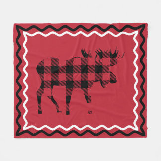 Woodsy Red en Black Pset Fleece Blanket