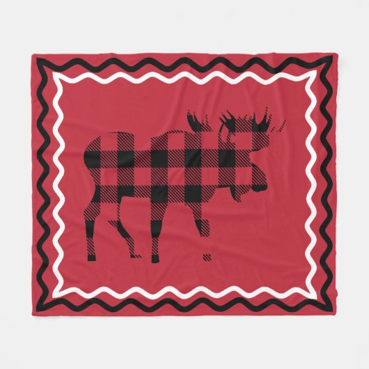 Woodsy Red en Black Pset Fleece Blanket (Voorkant (Horizontaal))