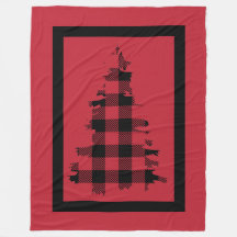 Woodsy Red en Black Pset Fleece Blanket