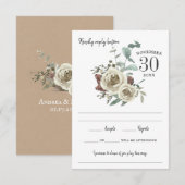 Woodsy Roos Waterverf Response RSVP Kaartje (Voorkant / Achterkant)