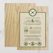 Woodsy Wedding & Glamping Invitation Kaart (Voorkant / Achterkant)