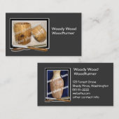 Woodturner Tools Custom Photo Black White Sjabloon Visitekaartje (Voorkant / Achterkant)