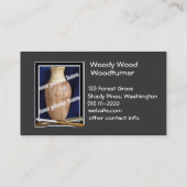 Woodturner Tools Custom Photo Black White Sjabloon Visitekaartje (Achterkant)