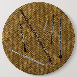 Woodwind Familie op de Kijker van het Weave van de Ronde Button 6,0 Cm