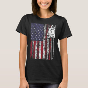 Woodworker Chainzaag Wood Logger Us Flag Lumberjac T-shirt