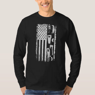 Woodworking American Flag Carpenter Patriotic Wood T-shirt