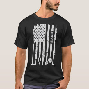 Woodworking Carpenter American Flag op 4 juli T-shirt
