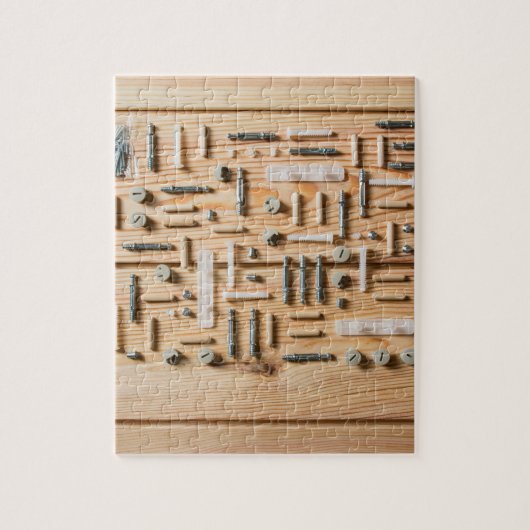 Woodworking Jigsaw Puzzle IAssorted Woodwork Tools (Vertical)