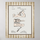  Woodworking Plane Patent Poster (Voorkant)