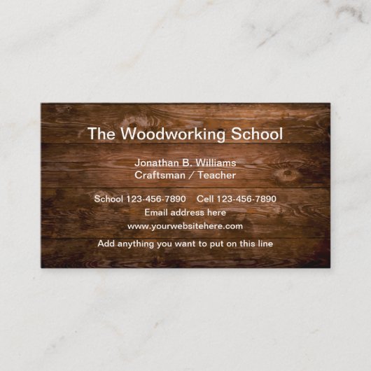 Woodworking School Visitekaartje (Voorkant)