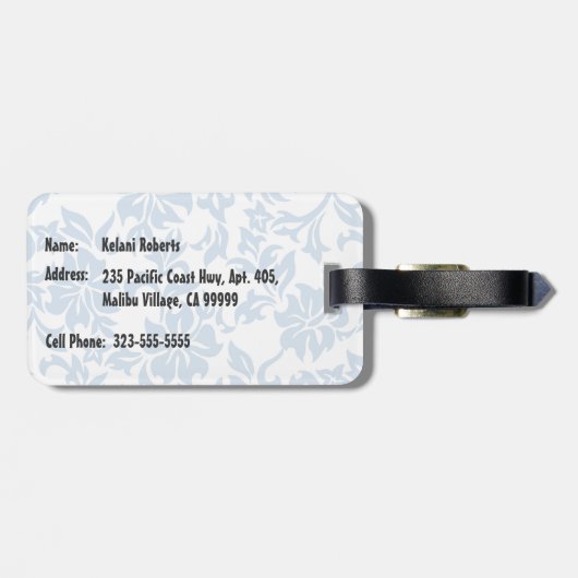 Woody Wave Hawaiian Surf Illustratie Bagagelabel (Achterkant horizontaal)