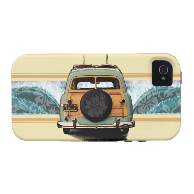 Woody Wave Surfer Vibe iPhone 4 Case (Achterkant Horizontaal)