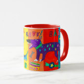 "Woof! Bark!" Colorful Dog Mug (Devant droit)
