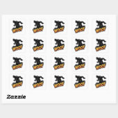 Woof Dog Illustration Square Stickers (Vel)