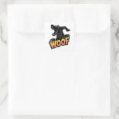 Woof Dog Illustration Square Stickers (Tas)