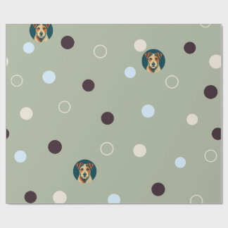 Woof-dot Jade — Verfijnde Terrier en Cirkelpatroon Cadeaupapier
