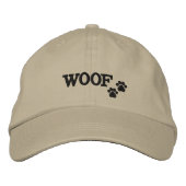 WOOF - Geborduurde pet met pootafdruk (Voorkant)