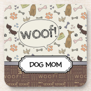 WOOF! Hondenliefhebber - Puppy-patroon gepersonali Bier Onderzetter